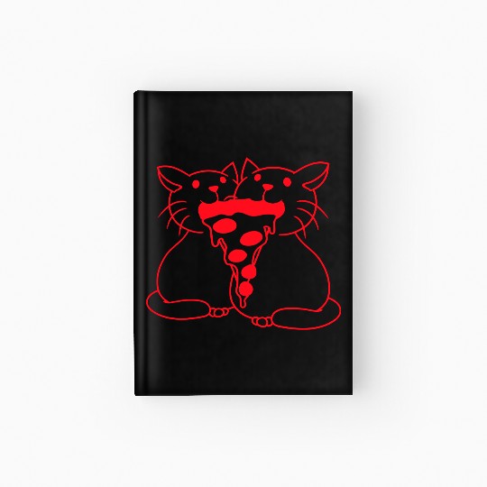 2 Cats Food Salami Pizza Fast Food Fun Hunger Team Hardcover Journal