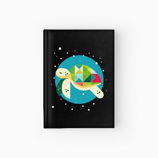 cute turtle - creative underwater world Hardcover Journal