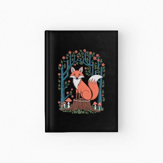 Cottagecore Fox in enchanting Forest Hardcover Journal