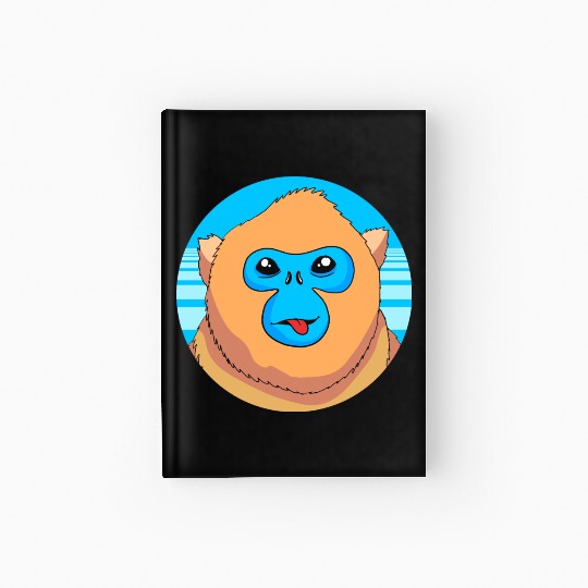 Monkey Lover Cute Snub Nosed Monkey Face Hardcover Journal