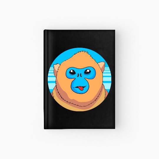 Monkey Lover Cute Snub Nosed Monkey Face Hardcover Journal