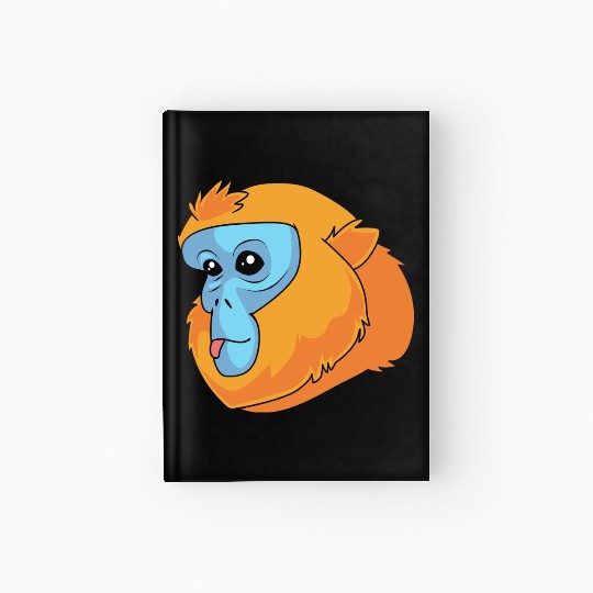 Monkey Lover Golden Snub Nosed Monkey Face Hardcover Journal