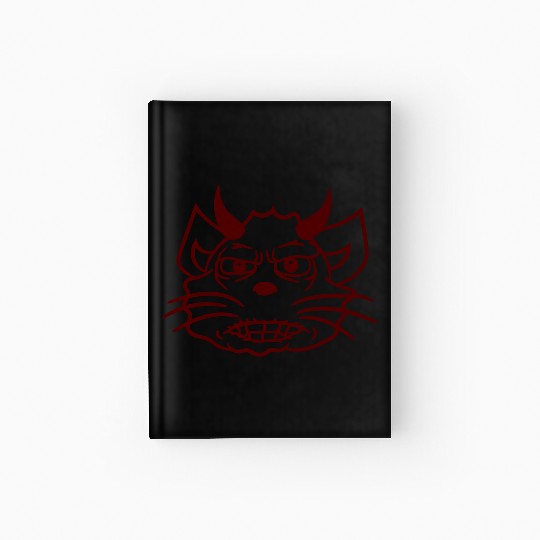 Demon Monster Cat Halloween Fun Horror Devil Horns Hardcover Journal
