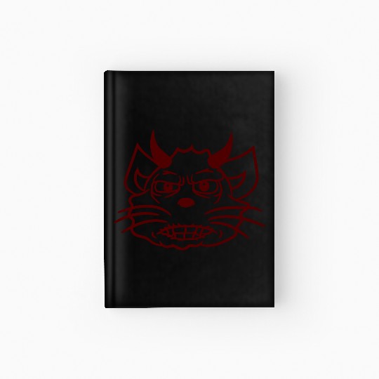 Demon Monster Cat Halloween Fun Horror Devil Horns Hardcover Journal