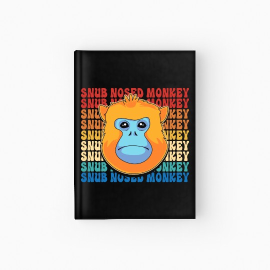 Retro Golden Snub Nosed Monkey Cute Monkey Face Hardcover Journal