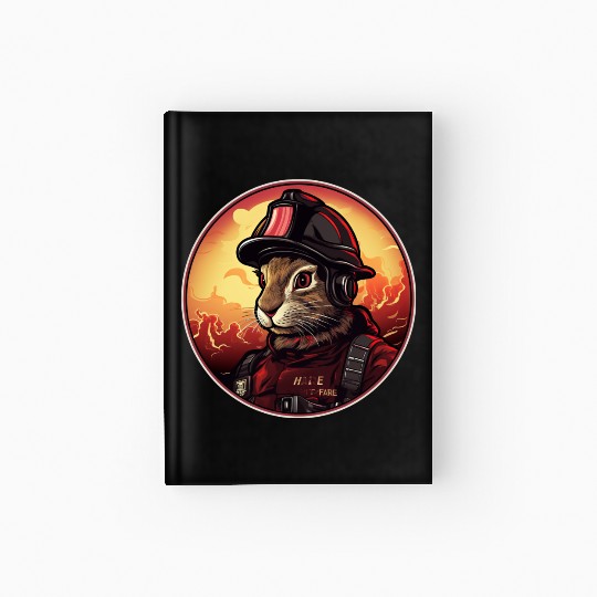 Rabbit Firefighter Hardcover Journal