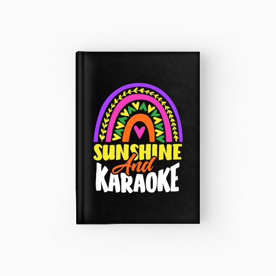 Sun And Karaoke Rainbow Heart Hardcover Journal