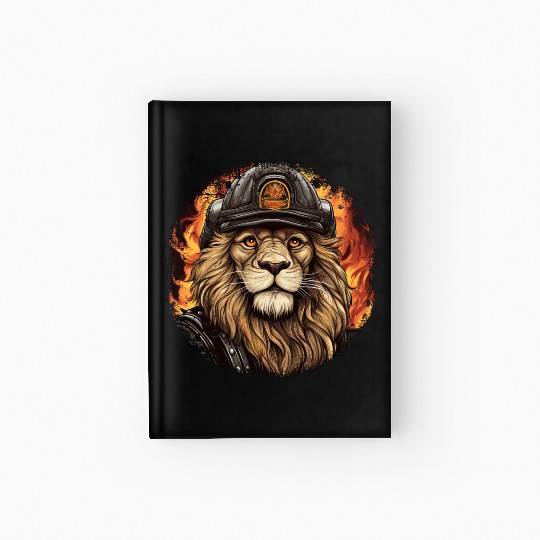 Fireman lion Hardcover Journal