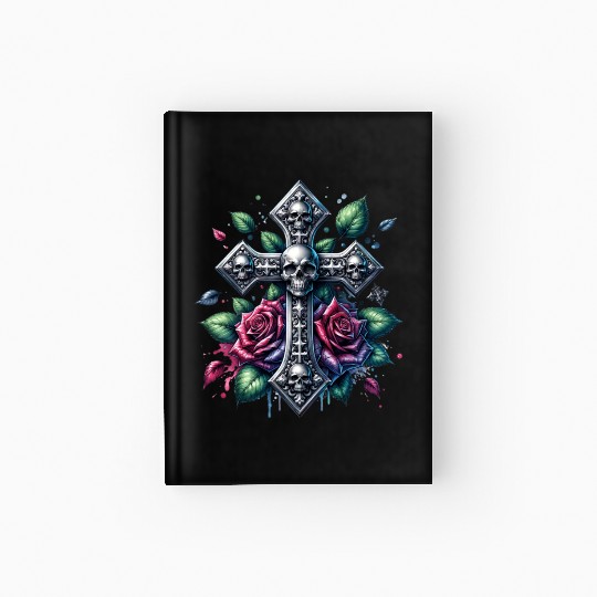 Gothic Collection - Cross, Skulls & Red Roses Hardcover Journal