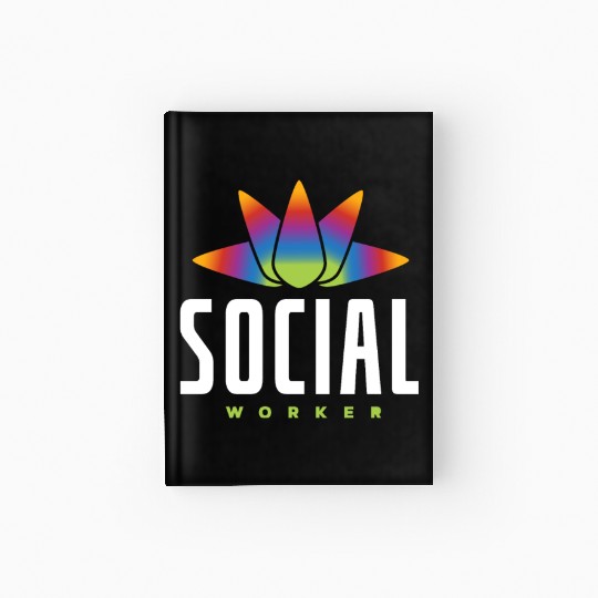 Social Worker Rainbow Lotus Hardcover Journal