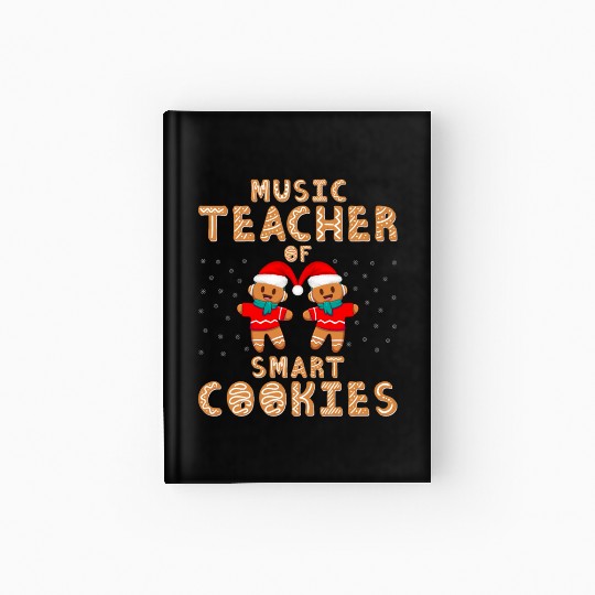 Music Teacher Of Smart Cookies Christmas Pajamas Hardcover Journal