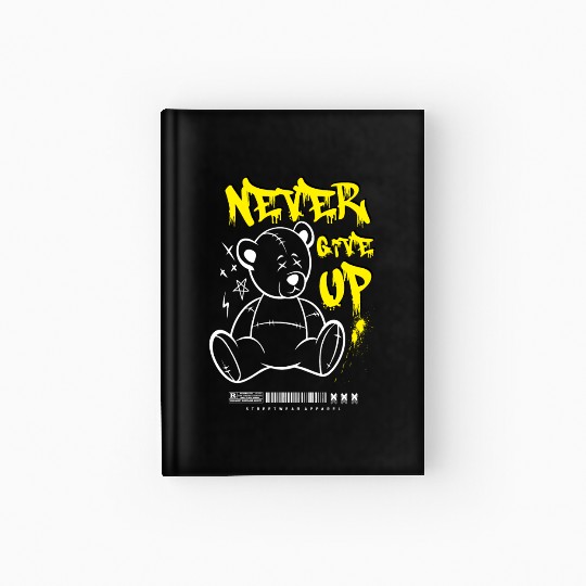 Teddy Bear "Never Give Up" Hardcover Journal