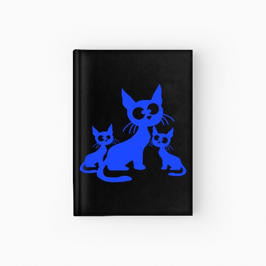 Crazy Cats Family Mom Dad 2 Small Cute Kids Babies Hardcover Journal