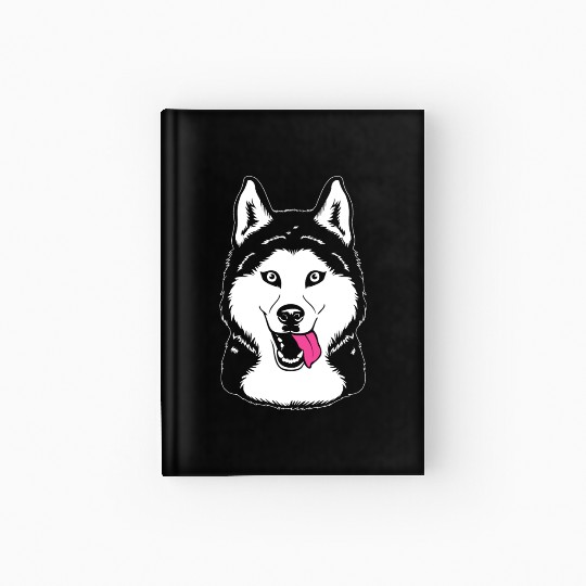 Cute Siberian Husky Face For Dog Owner Hardcover Journal