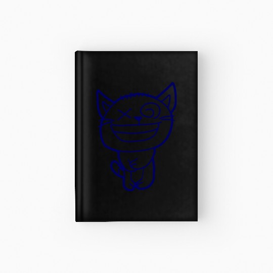 Crazy Cat Weird Funny Eyes Cool Grimace Cartoon Hardcover Journal