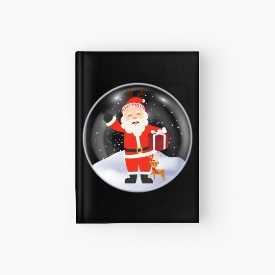 Santa’s Joy: Christmas Snow Globe Hardcover Journal