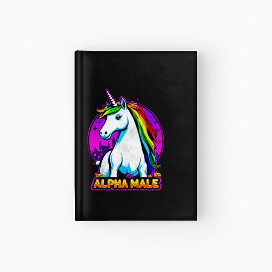 Alpha male LGBT unicorn Halloween Neon Colors Hardcover Journal