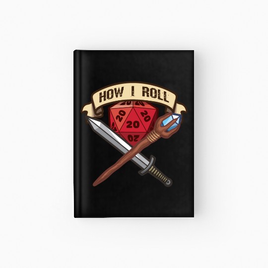 RPG Gaming How I Roll Adventure Magic Dungeon Hardcover Journal