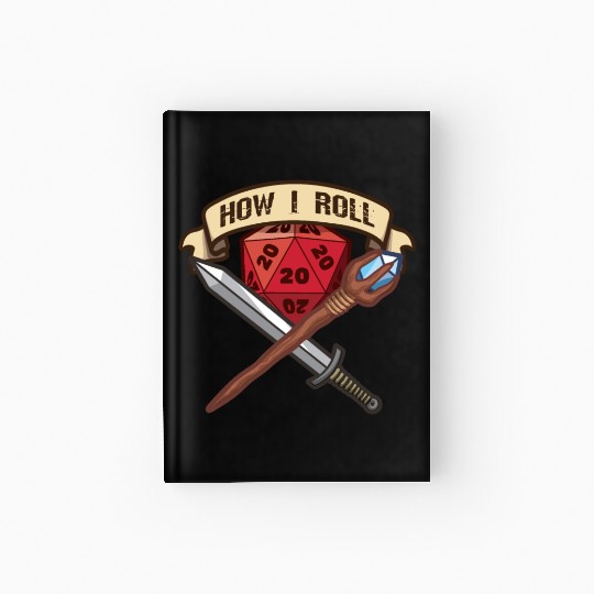 RPG Gaming How I Roll Adventure Magic Dungeon Hardcover Journal
