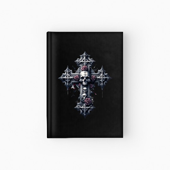 Gothic Cross Collection - Skulls and Red Roses Hardcover Journal