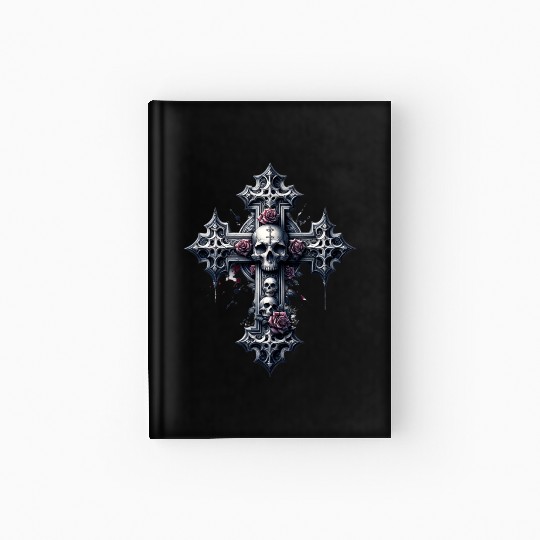 Gothic Cross Collection - Skulls and Red Roses Hardcover Journal