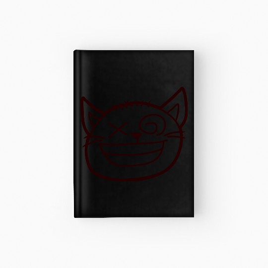 Crazy Cat Weird Funny Eyes Cool Grimace Cartoon Hardcover Journal