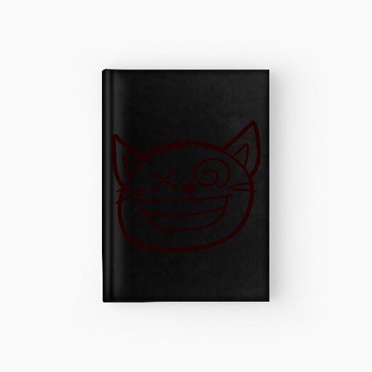 Crazy Cat Weird Funny Eyes Cool Grimace Cartoon Hardcover Journal