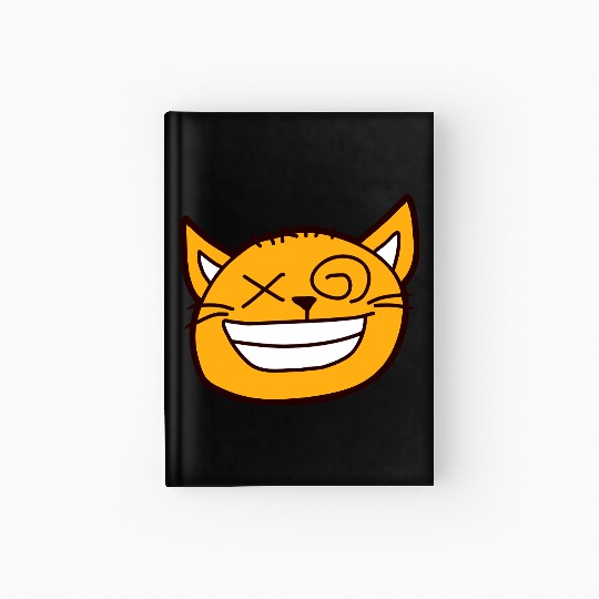 Crazy Cat Weird Funny Eyes Cool Grimace Cartoon Hardcover Journal
