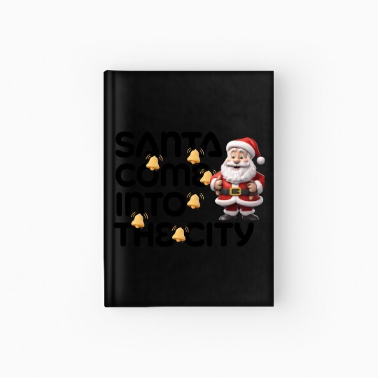 Festive Santa with Jingle Bells Design Hardcover Journal