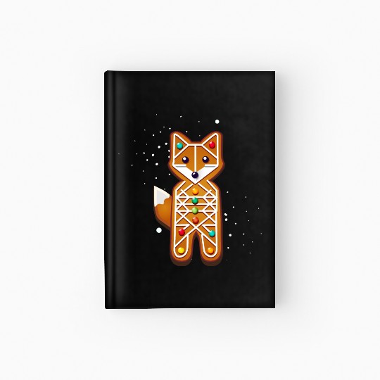 Fox gingerbread style - creative Christmas motif Hardcover Journal
