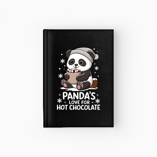 Panda's Love For Hot Chocolate Winter Vibes Hardcover Journal