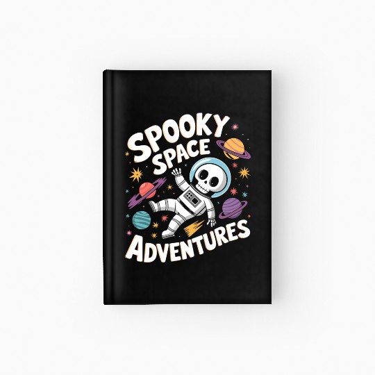 Spooky Space Adventures with Astronaut Skull Hardcover Journal
