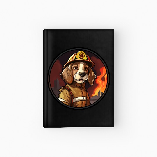 Dogs Firefighter Hardcover Journal