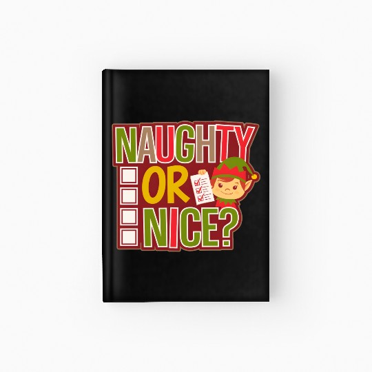 Playful Elf Naughty or Nice Holiday Fun Hardcover Journal