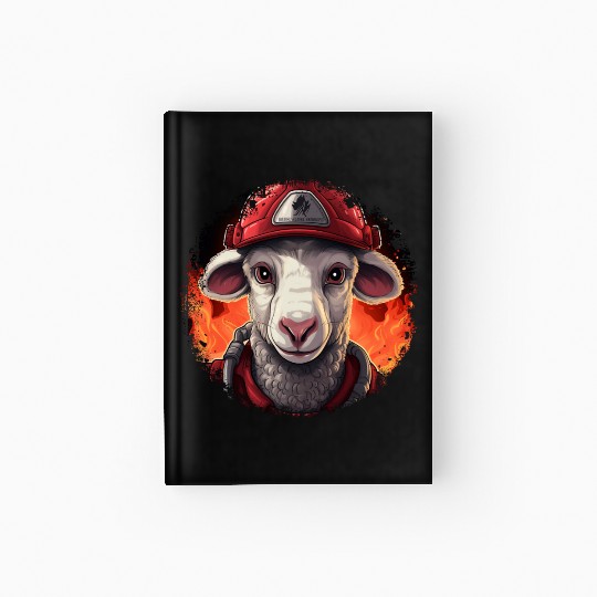 Sheep Firefighter Hardcover Journal