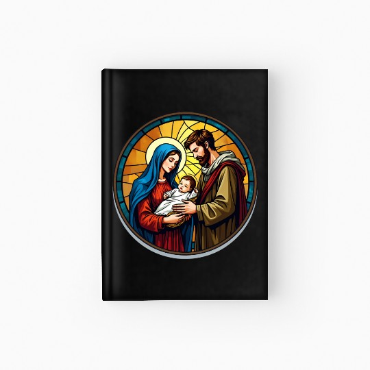 Holy Family Stained Glass Nativity Ar Hardcover Journal