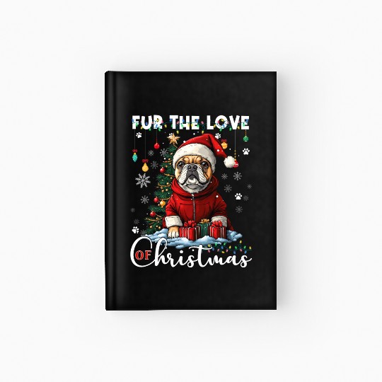 French Bulldog Christmas Tree Decoration Dog Lover Hardcover Journal