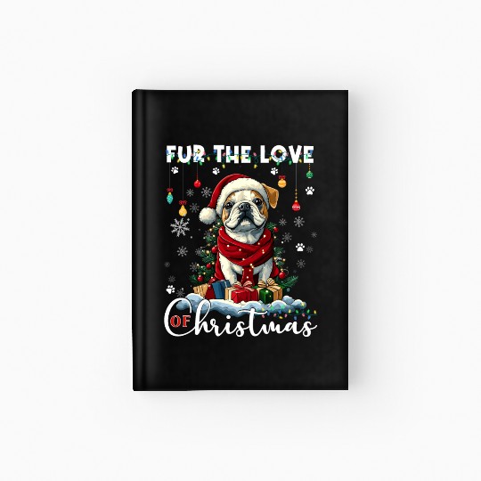French Bulldog Christmas Tree Decoration Dog Lover Hardcover Journal