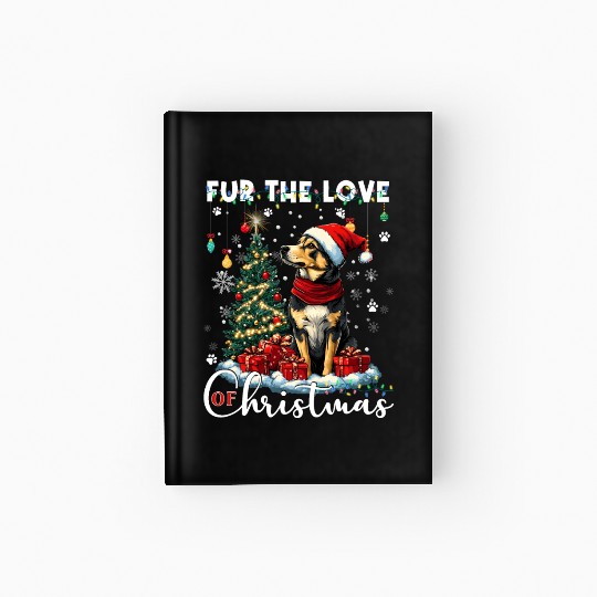 German Shepherd Christmas Tree Decorations Dog Hardcover Journal