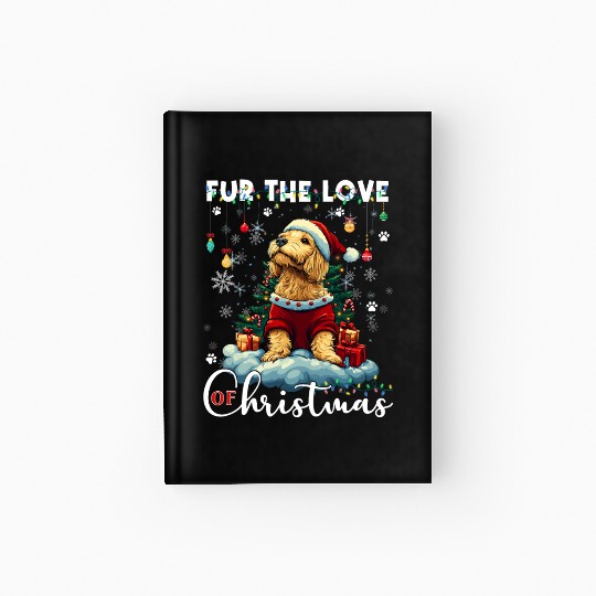 Golden Retriever Christmas Tree Decorations Dog Hardcover Journal