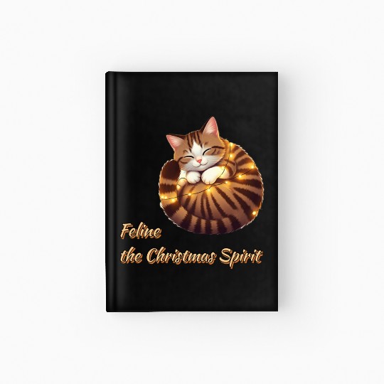 Feline Christmas Spirit Hardcover Journal
