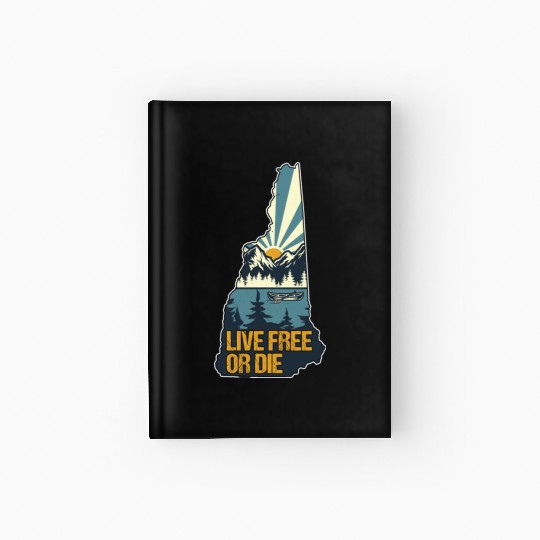 Live Free or Die Retro New Hampshire Nature Hardcover Journal