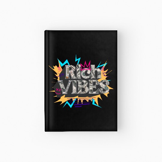 Rich Vibes Money-Themed Graphic Hardcover Journal