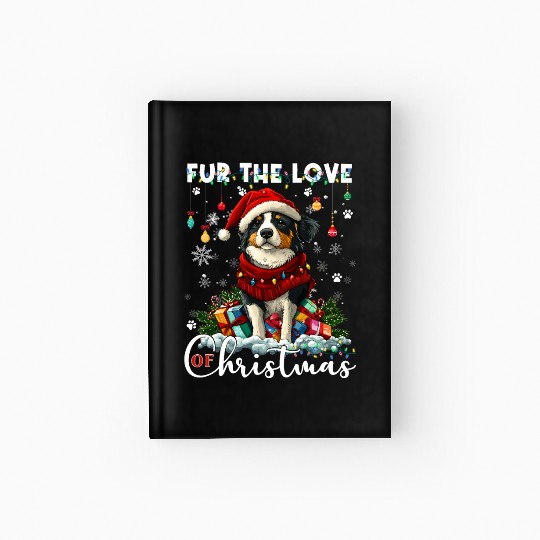 Australian Shepherd Christmas Tree Decorations Dog Hardcover Journal