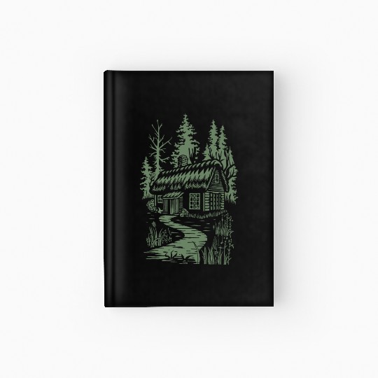 Dark Cottagecore Forest Cabin Fantasy Hardcover Journal