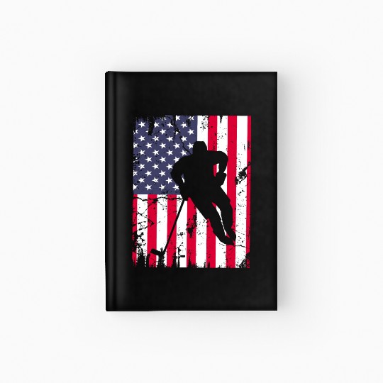 Cute idea American flag hokey lover Hardcover Journal
