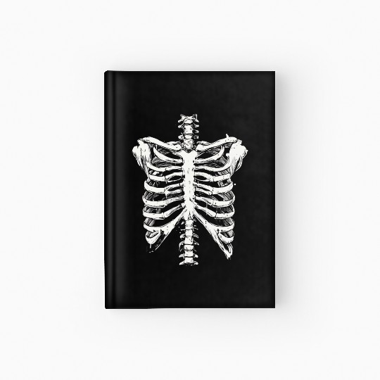 skeleton rib cage spooky halloween Hardcover Journal