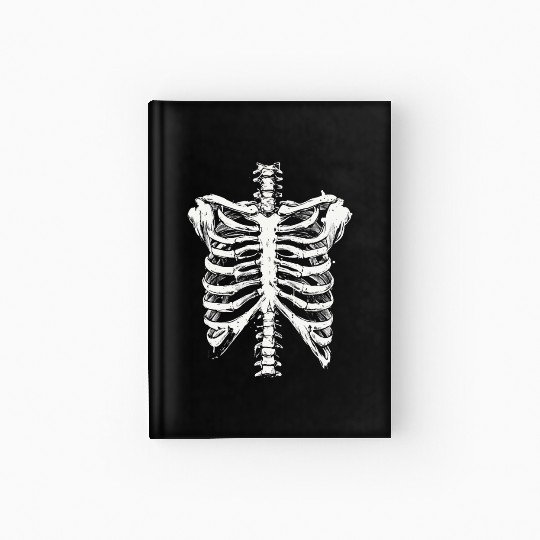 skeleton rib cage spooky halloween Hardcover Journal
