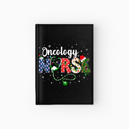 Oncology Nurse Xmas Santa Hat Nurse Christmas Hardcover Journal