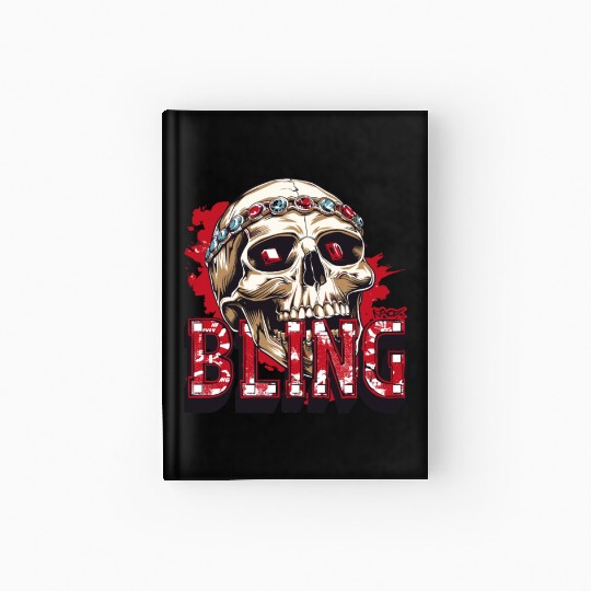 Diamond and Ruby Bling Skull Hardcover Journal